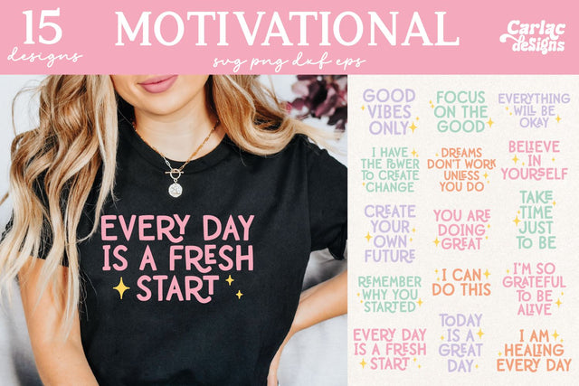 Motivational and Inspirational SVG Bundle SVG Carla C Designs 
