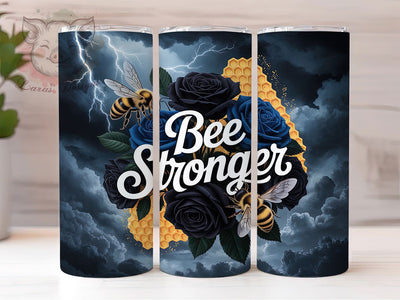 Motivational Bee Stronger Tumbler, Motivational Tumbler Design, Affirmation Bee Wrap, Positive Quote Wrap, Rustic Bee Wrap, Sublimation Design, Trendy Gift Idea Sublimation Lara' s Designs 