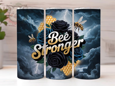 Motivational Bee Stronger Tumbler, Motivational Tumbler Design, Affirmation Bee Wrap, Positive Quote Wrap, Rustic Bee Wrap, Sublimation Design, Trendy Gift Idea Sublimation Lara' s Designs 