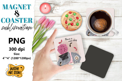 Motivational Coaster & Magnet design. Have a nice day Sublimation Yustaf Art Store 