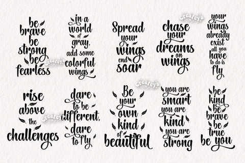 Motivational Inspirational and Empowering t-shirt quotes Bundle SVG Positive quotes Woman quotes bundle T shirt bundle svg SVG Createya Design 