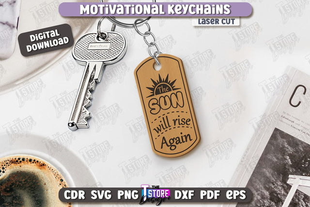 Motivational Keychain Laser Cut | Inspirational Quotes SVG | Laser Engraving | CNC File SVG The T Store Design 