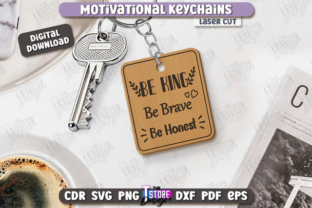 Motivational Keychain Laser Cut | Inspirational Quotes SVG | Laser Engraving | CNC File SVG The T Store Design 
