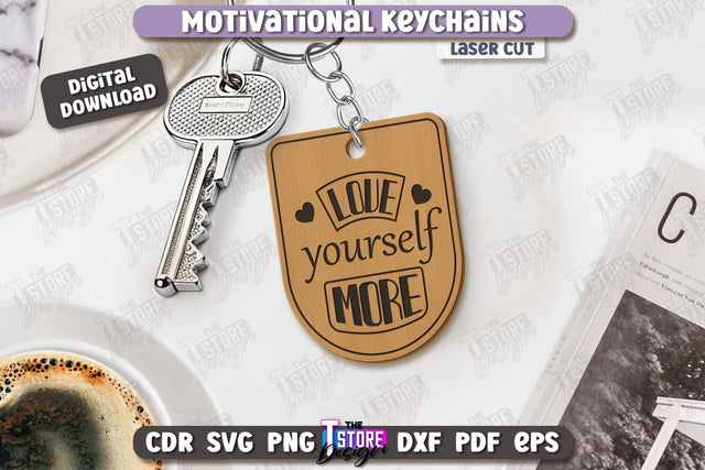 Motivational Keychain Laser Cut | Inspirational Quotes SVG | Laser Engraving | CNC File SVG The T Store Design 