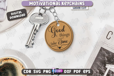 Motivational Keychains Laser Cut Bundle | Inspirational Quotes SVG | Laser Engraving | CNC Files SVG The T Store Design 