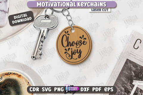 Motivational Keychains Laser Cut Bundle | Inspirational Quotes SVG | Laser Engraving | CNC Files SVG The T Store Design 
