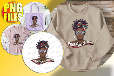 Motivational Portrait Afro Woman PNG Sublimation afrosvg 
