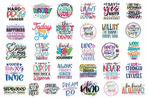 Motivational Quote Sublimation Bundle PNG Sublimation CraftLabSVG 