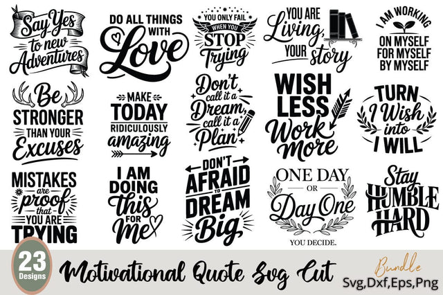 Motivational Quote SVG Bundle SVG Angelina750 