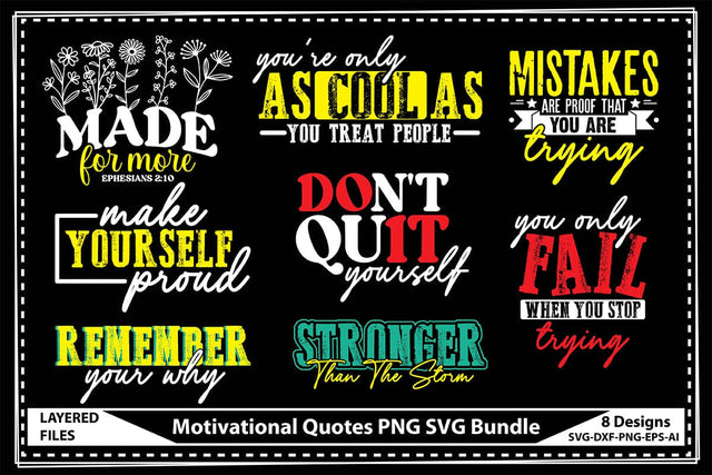 Motivational Quotes PNG SVG Bundle SVG shah alam 