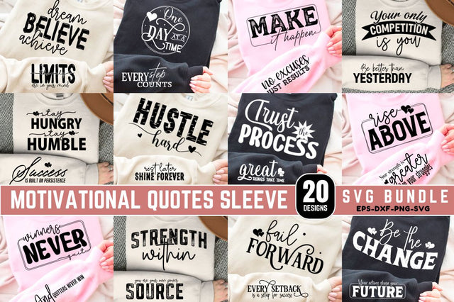 Motivational Quotes Sleeve SVG Design Bundle SVG Regulrcrative 