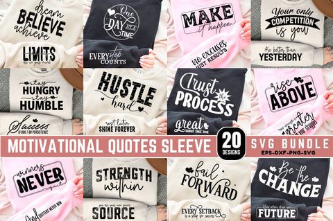 Motivational Quotes Sleeve SVG Design Bundle SVG Regulrcrative 