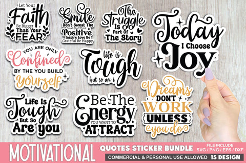 Motivational Quotes Sticker Bundle SVG Ariyan 