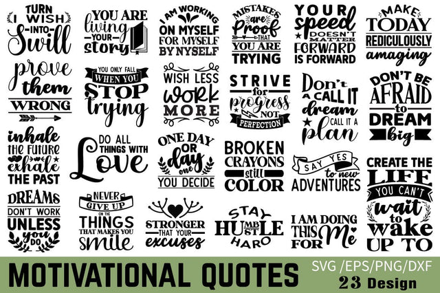 Motivational Quotes Svg Bundle SVG Angelina750 
