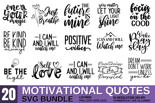 Motivational Quotes SVG Bundle SVG Designangry 
