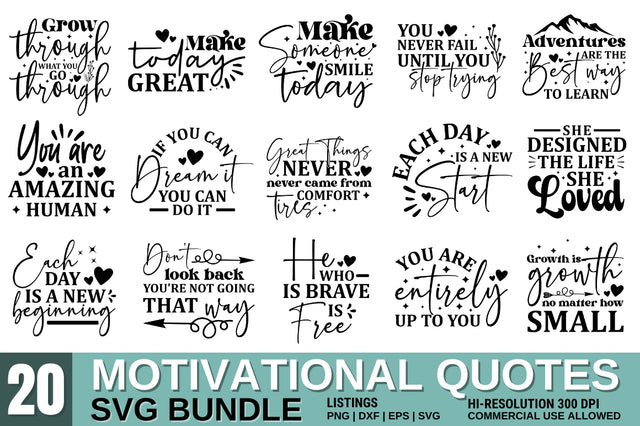 Motivational Quotes SVG Bundle SVG Designangry 
