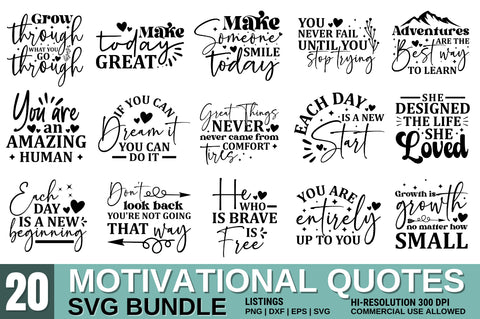 Motivational Quotes SVG Bundle SVG Designangry 