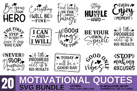 Motivational Quotes svg Bundle SVG Designangry 