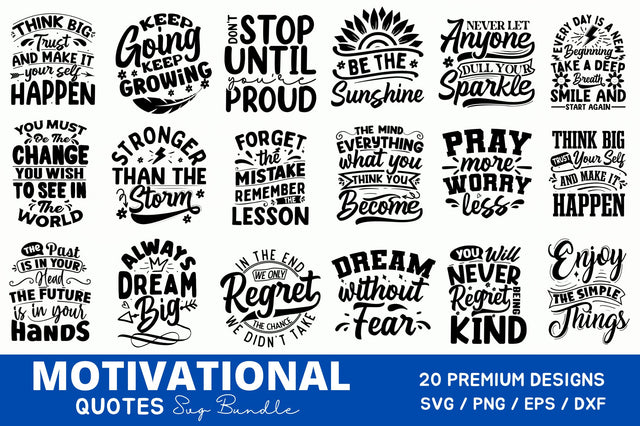 Motivational Quotes SVG Bundle SVG Regulrcrative 