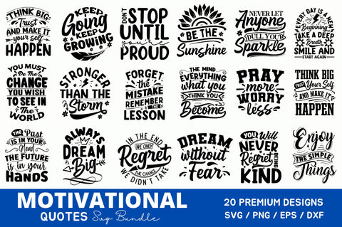 Motivational Quotes SVG Bundle SVG Regulrcrative 