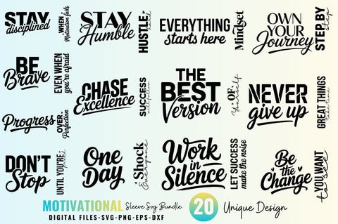 Motivational Sleeve SVG Bundle, SVG Regulrcrative 