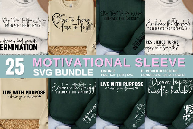 Motivational Sleeve SVG Design Bundle SVG Designangry 