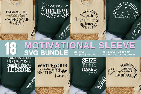 Motivational Sleeve SVG Design Bundle SVG Designangry 