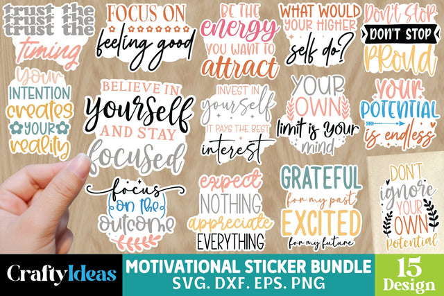 Motivational Sticker Bundle SVG Crafty Ideas 