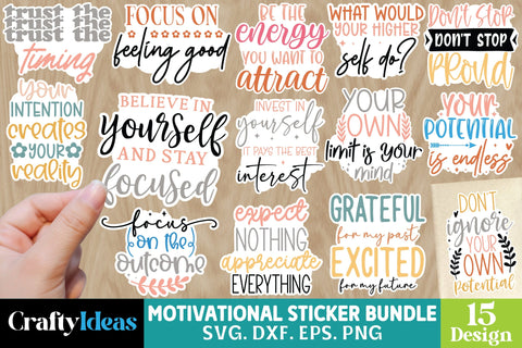 Motivational Sticker Bundle SVG Crafty Ideas 