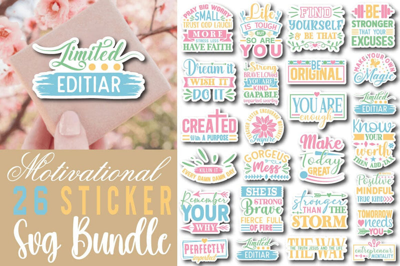 Motivational Sticker svg bundle SVG Angelina750 