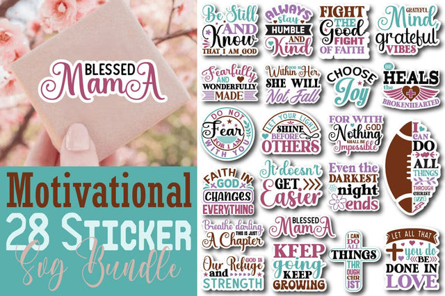 Motivational Sticker Svg Bundle SVG Angelina750 
