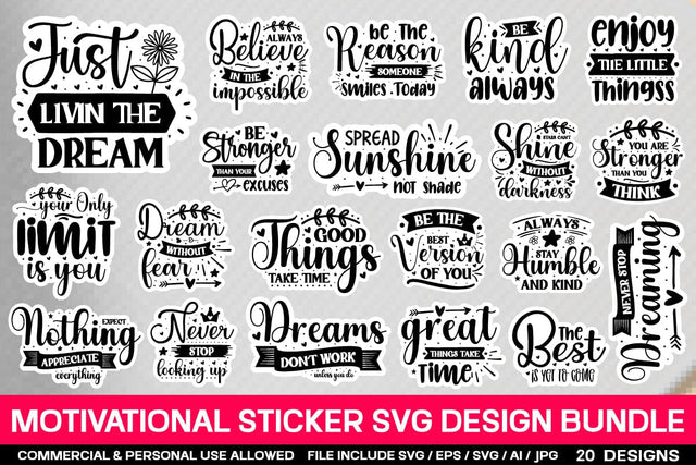 Motivational Sticker Svg Bundle SVG designmaster24 