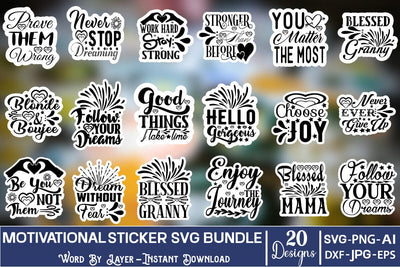 Motivational Sticker SVG Bundle SVG Studio Innate 