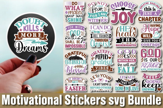 Motivational Stickers svg Bundle SVG Angelina750 