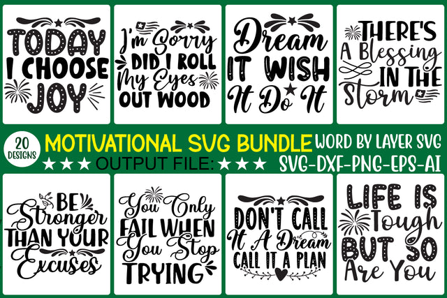Motivational Svg Bundle, Positive Quote, Png Files, SVG Files,DXF Files AND EPS Files SVG Rafiqul20606 