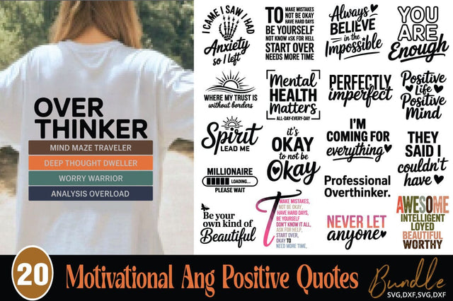 Motivational Svg Bundle Positive Quotes SVG Angelina750 