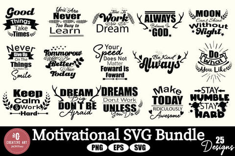 Motivational SVG Bundle - Quotes SVG Bundle - Inspirational SVG jacpot007 