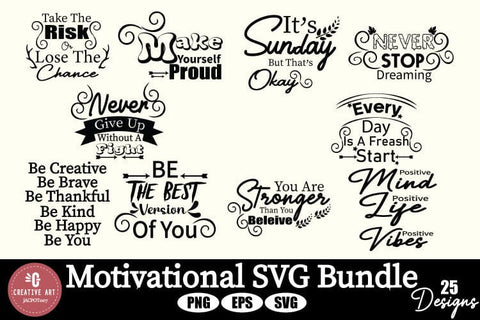 Motivational SVG Bundle - Quotes SVG Bundle - Inspirational SVG jacpot007 