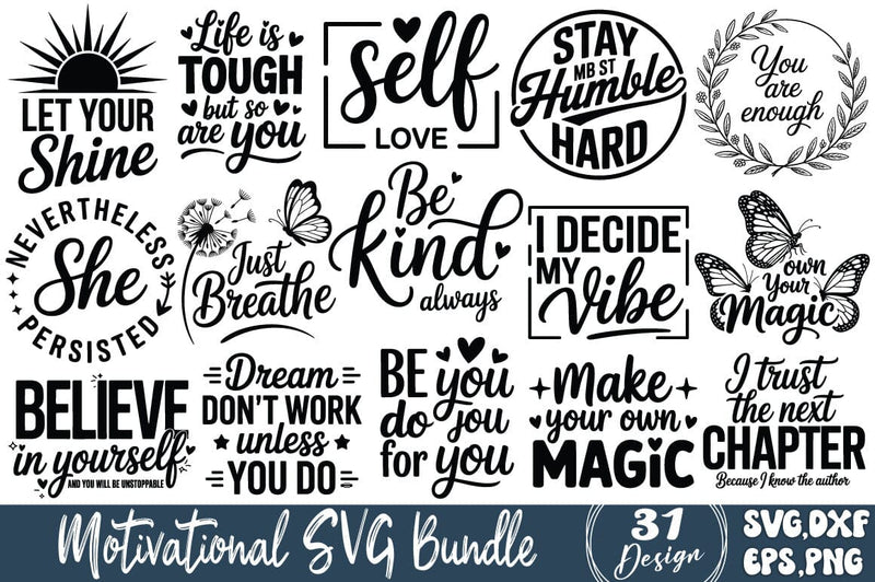 Motivational SVG Bundle SVG Angelina750 