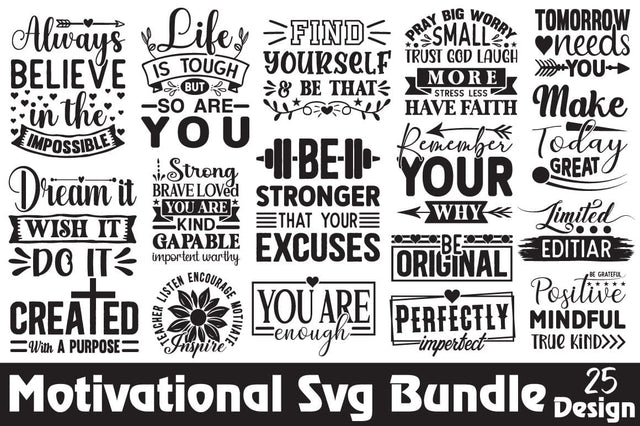 Motivational Svg Bundle SVG Angelina750 