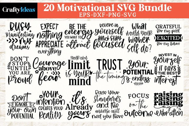 Motivational SVG Bundle SVG Crafty Ideas 