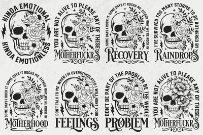 Motivational Svg, Inspirational Svg, Skeleton Design, Dead Inside Svg, Skull svg file, Floral Skull svg, skull Vector, skull flower svg vector silhouette SVG DesignDestine 