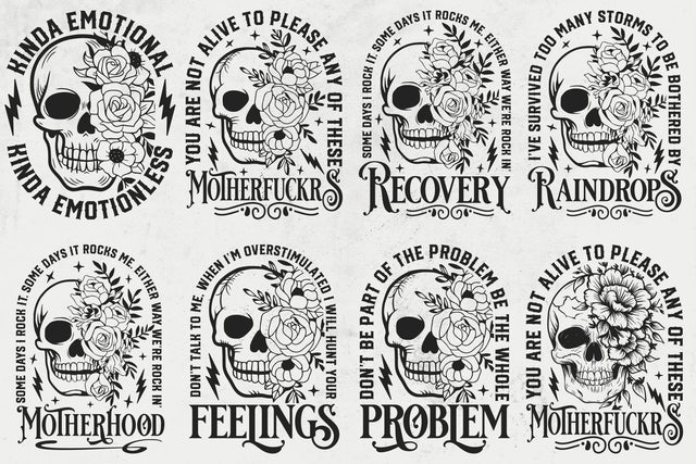 Motivational Svg, Inspirational Svg, Skeleton Design, Dead Inside Svg, Skull svg file, Floral Skull svg, skull Vector, skull flower svg vector silhouette SVG DesignDestine 