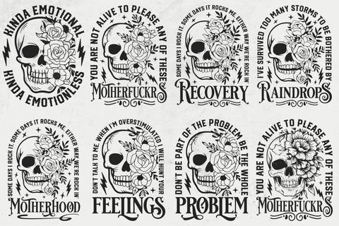 Motivational Svg, Inspirational Svg, Skeleton Design, Dead Inside Svg, Skull svg file, Floral Skull svg, skull Vector, skull flower svg vector silhouette SVG DesignDestine 