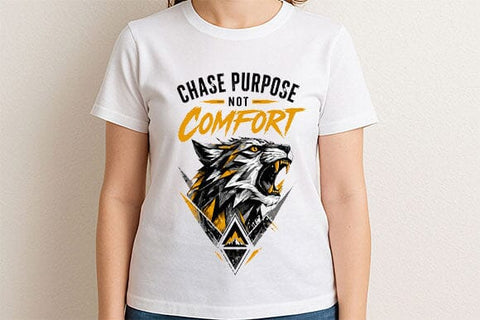 Motivational Wolf PNG Chase Purpose Not Comfort Digital Download SVG BillahCrafts 
