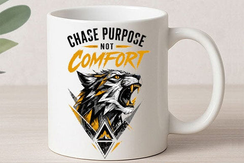 Motivational Wolf PNG Chase Purpose Not Comfort Digital Download SVG BillahCrafts 