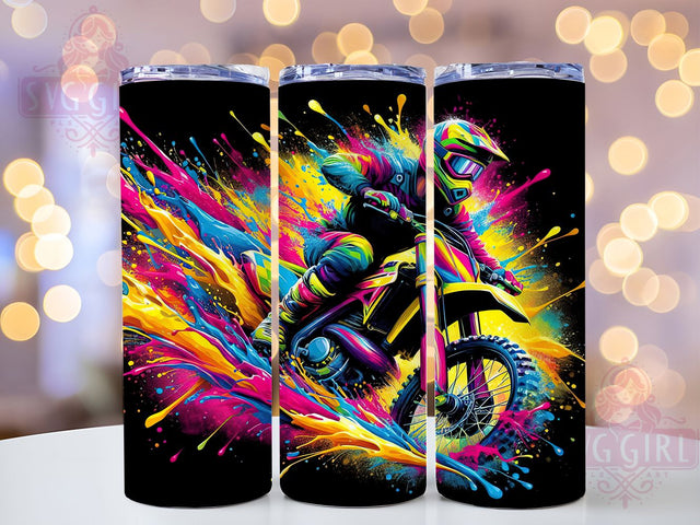 Motocross Dirt Bike 20oz Tumbler Wrap, Dirt Bike Tumbler, Biker Tumbler Design, 20oz Tumbler Wrap, Sublimation Tumbler Design, Extreme Sports Tumbler, Digital Download Sublimation SvggirlplusArt 