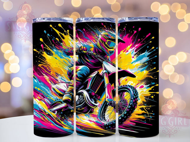 Motocross Dirt Bike 20oz Tumbler Wrap, Dirt Bike Tumbler, Biker Tumbler Design, 20oz Tumbler Wrap, Sublimation Tumbler Design, Extreme Sports Tumbler, Digital Download Sublimation SvggirlplusArt 