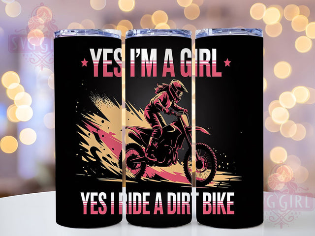 Motocross Girl Power Dirt Bike Tumbler, Motocross Tumbler Wrap, 20oz Sublimation PNG, Biker Girl Tumbler Design, Girl Power Dirt Bike, Off Road Tumbler Wrap, Tomboy Tumbler PNG Sublimation SvggirlplusArt 