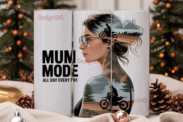 Motocross Mum 20oz Tumbler Wrap Sublimation DesignSVG 